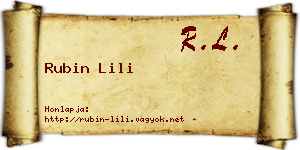 Rubin Lili névjegykártya